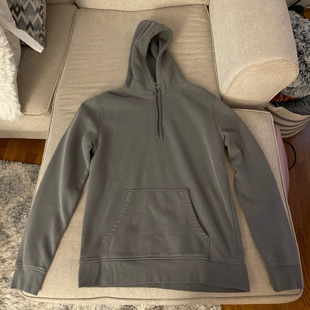 Mens H&M Regular Fit Cotton Blend Pullover Hoodie Sweatshirt - Grey Size Medium